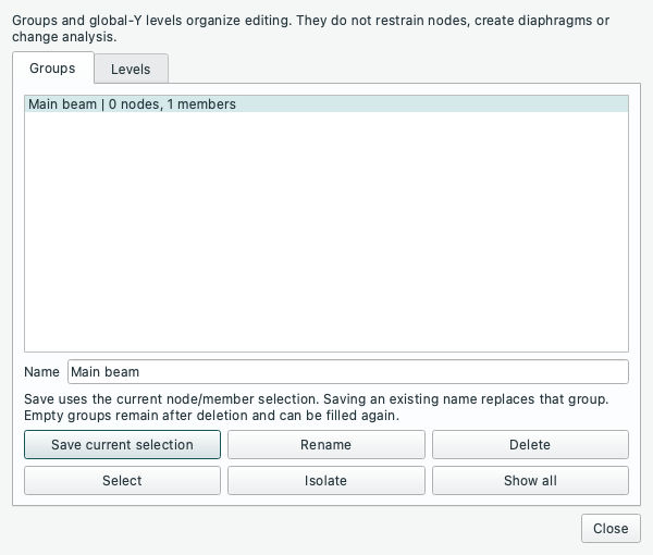 Native groups and levels editor